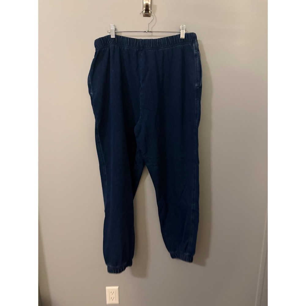 Good American Indigo Denim Look Cotton Sweatpants Joggers XL GS0455VN Indigo377 - Picture 2 of 7